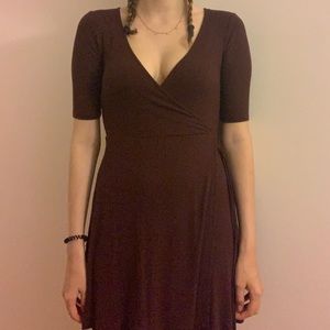 Burgundy wrap dress